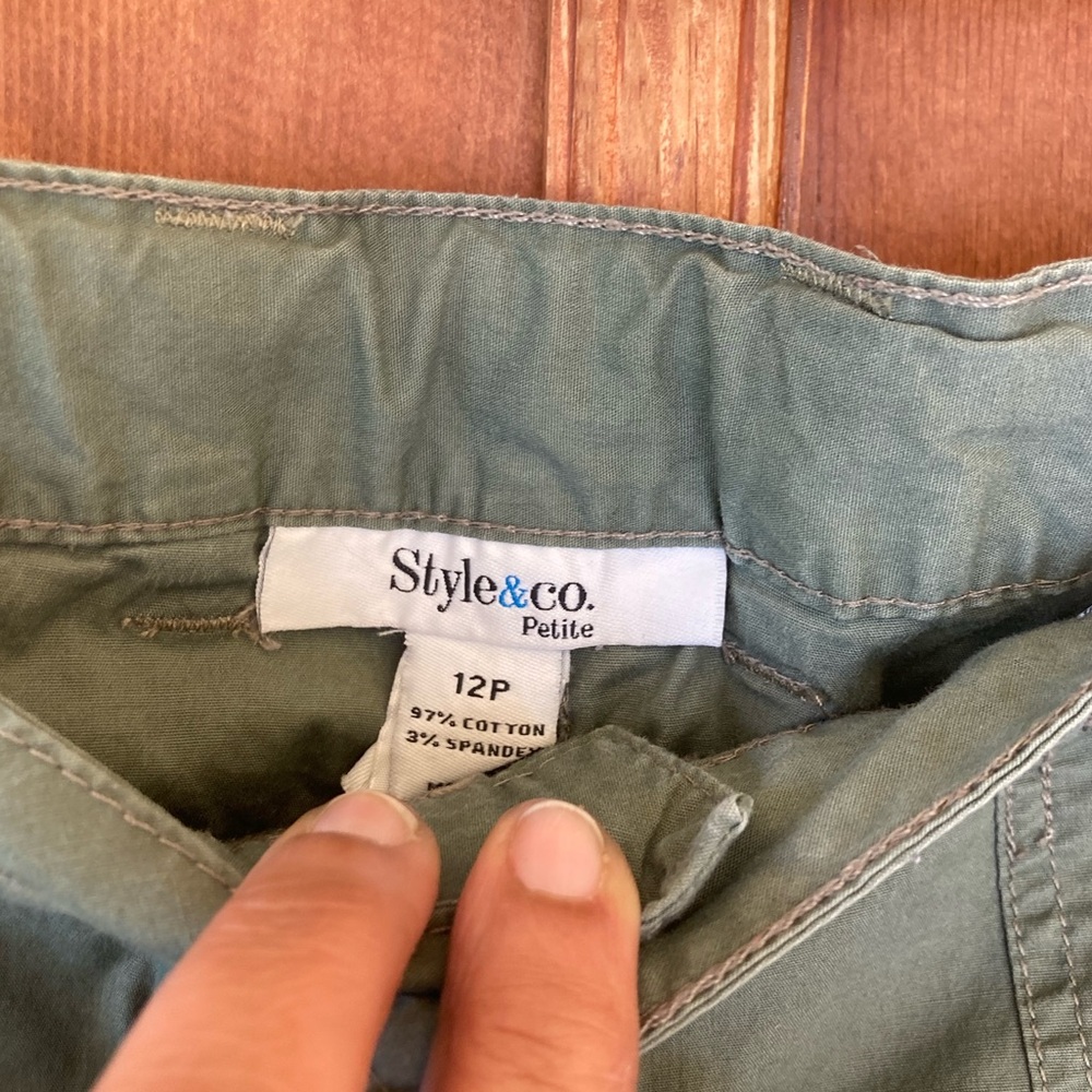 Style & Co. Petite Olive-Green Utility Capris - Picture 5 of 5